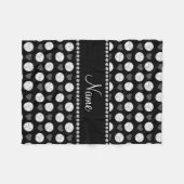Couverture Polaire Nom personnalisé volley-ball noir et coeurs (Devant (Horizontal))
