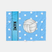Couverture Polaire Nom personnalisé volleyball bleu points blancs (Devant (Horizontal))