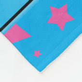 Couverture Polaire Nom personnalisé volleyball bleu rose étoiles (Coin)
