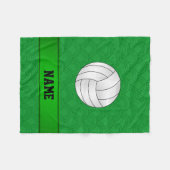 Couverture Polaire Nom personnalisé volleyball demi cercles verts (Devant (Horizontal))
