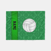 Couverture Polaire Nom personnalisé volleyball noir vert flocon (Devant (Horizontal))
