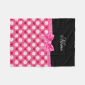 Couverture Polaire Nom personnalisé volleyballs rose coeurs et arc (Devant (Horizontal))