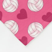 Couverture Polaire Nom personnalisé volleyballs rose coeurs et arc (Coin)