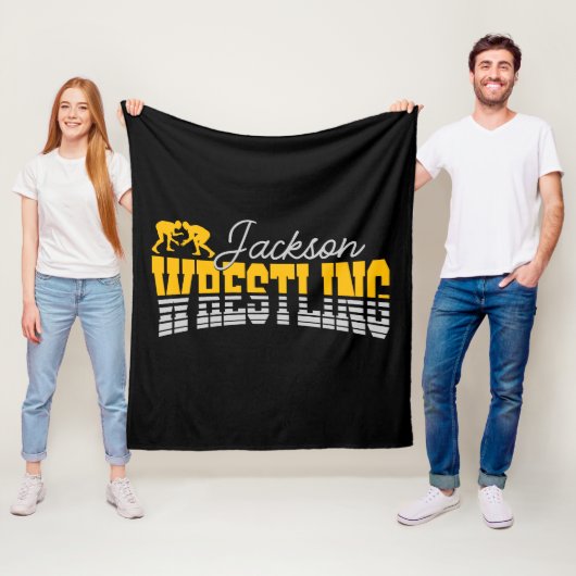 Couverture Polaire NOM personnalisé Wrestling School Team Wrestler (En situation)