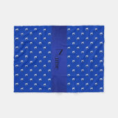 Couverture Polaire Nom personnel balle de football bleu (Devant (Horizontal))