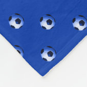 Couverture Polaire Nom personnel balle de football bleu (Coin)