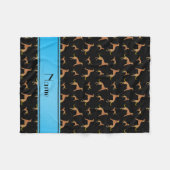 Couverture Polaire Nom personnel Chiens Saluki noirs (Devant (Horizontal))