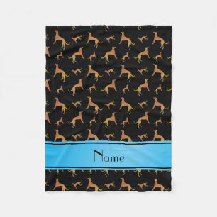 Couverture Polaire Nom personnel Chiens Saluki noirs