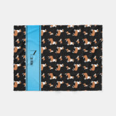 Couverture Polaire Nom personnel corgi gallois noir pembroke dogs (Devant (Horizontal))