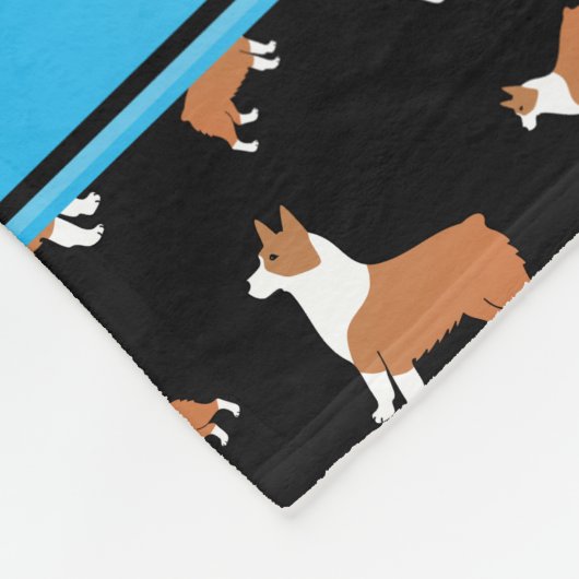 Couverture Polaire Nom personnel corgi gallois noir pembroke dogs (Coin)