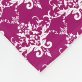 Couverture Polaire Nom personnel magenta rose blanc damask (Coin)