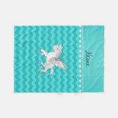 Couverture Polaire Nom personnel pegasus turquoise chevrons (Devant (Horizontal))