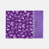 Couverture Polaire Nom personnel pourpre bébé animaux (Devant (Horizontal))