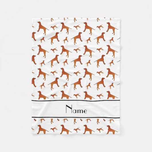 Couverture Polaire Nom personnel Rhodésien blanc ridgeback chiens (Devant)