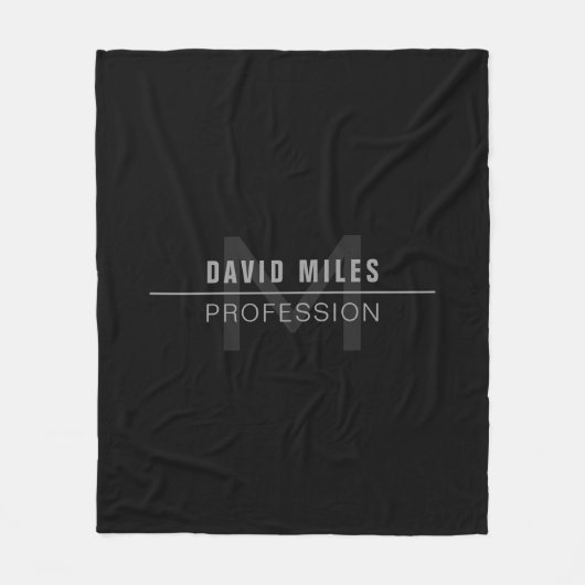 Couverture Polaire Nom professionnel gris foncé moderne (Devant)
