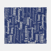 Couverture Polaire Nom répété sur bleu (Devant (Horizontal))