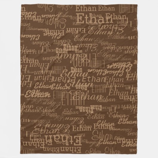 Couverture Polaire Nom répété sur Brown Stylish tout-sur-imprimé (Devant)