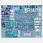 Couverture Polaire Nom répliqué dans les nuances de bleu (Devant (Horizontal))