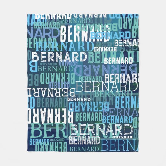 Couverture Polaire Nom répliqué en nuances de bleu côtier (Devant)