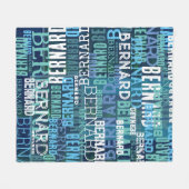 Couverture Polaire Nom répliqué en nuances de bleu côtier (Devant (Horizontal))