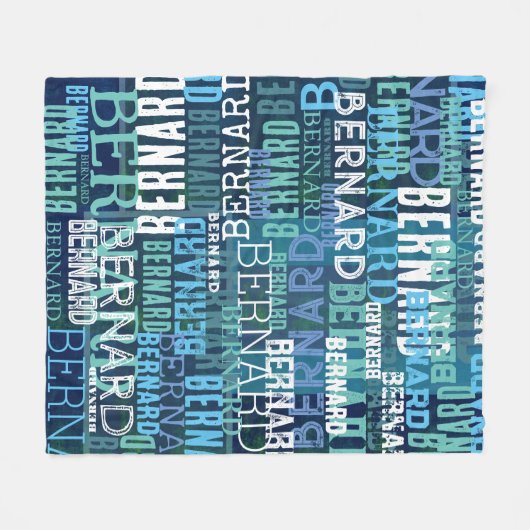 Couverture Polaire Nom répliqué en nuances de bleu côtier (Devant (Horizontal))