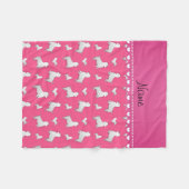 Couverture Polaire Nom rose West Highland White Terrier chiens (Devant (Horizontal))