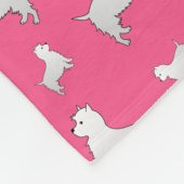 Couverture Polaire Nom rose West Highland White Terrier chiens (Coin)