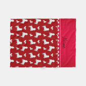 Couverture Polaire Nom rouge West Highland White Terrier chiens (Devant (Horizontal))