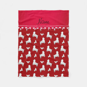 Couverture Polaire Nom rouge West Highland White Terrier chiens