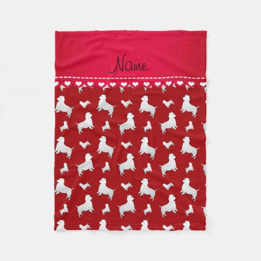 Couverture Polaire Nom rouge West Highland White Terrier chiens (Devant)