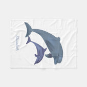 Couverture Polaire Nom sautant d'illustration de dauphins (Devant (Horizontal))