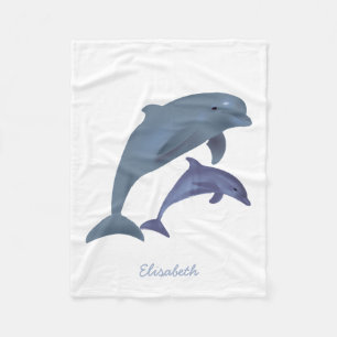 Couverture Polaire Nom sautant d'illustration de dauphins