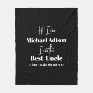Couverture Polaire Nom script personnalisé spécial meilleur oncle drô