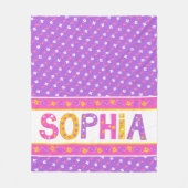 Couverture Polaire Nom signifiant Sophia rose jaune violet étoile de  (Devant)