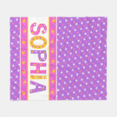 Couverture Polaire Nom signifiant Sophia rose jaune violet étoile de  (Devant (Horizontal))