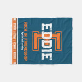 Couverture Polaire Nom signifiant sport monogramme bleu orange (Devant (Horizontal))