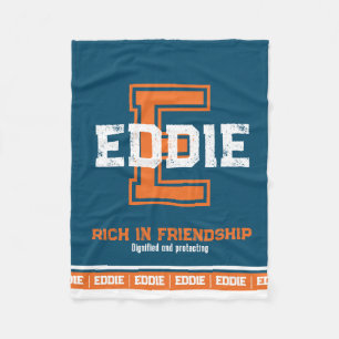 Couverture Polaire Nom signifiant sport monogramme bleu orange
