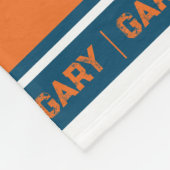 Couverture Polaire Nom signifiant sport monogramme orange bleu Gary (Coin)