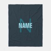 Couverture Polaire Nom simple en gras personnalisable en monogramme (Devant)