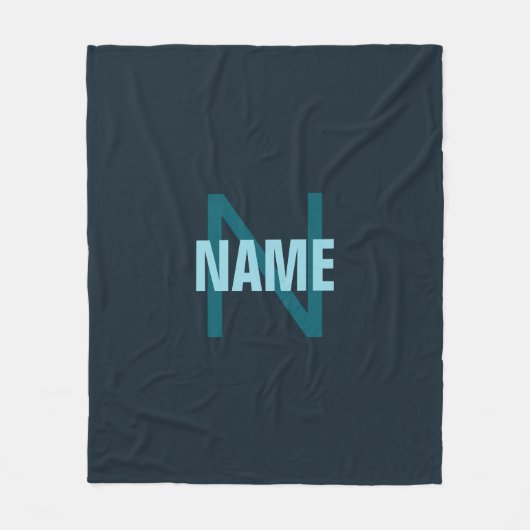Couverture Polaire Nom simple en gras personnalisable en monogramme (Devant)