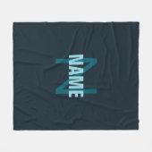 Couverture Polaire Nom simple en gras personnalisable en monogramme (Devant (Horizontal))