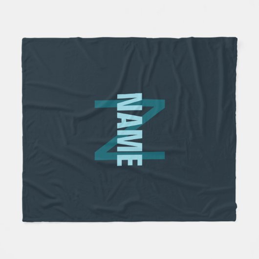 Couverture Polaire Nom simple en gras personnalisable en monogramme (Devant (Horizontal))