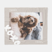 Couverture Polaire Nom simple moderne Customisé Photo pour animaux de (Devant (Horizontal))