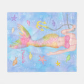 Couverture Polaire Nom sous-marin de coutume d'imaginaire de poissons (Devant (Horizontal))