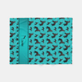 Couverture Polaire Nom turquoise à plat chiens de récupération (Devant (Horizontal))