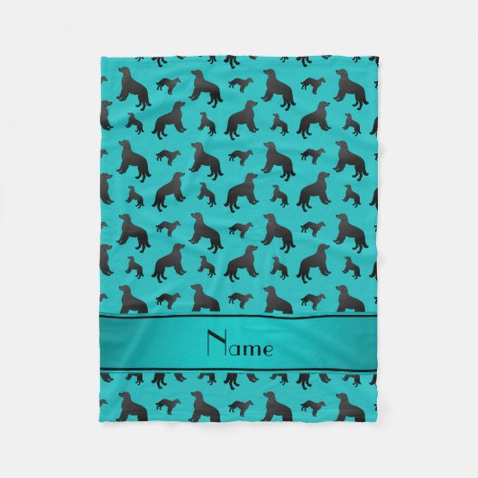 Couverture Polaire Nom turquoise à plat chiens de récupération (Devant)