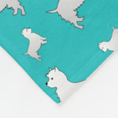 Couverture Polaire Nom turquoise West Highland White Terrier chiens (Coin)