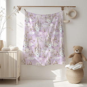 Couverture Polaire Nom Votre Princesse et Château Lavande ID1053