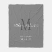 Couverture Polaire Noms blancs gris Mariage établi (Devant)
