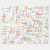 Couverture Polaire Noms colorés personnalisés répétés partout (Devant (Horizontal))